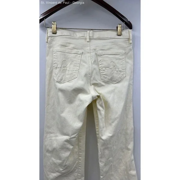 Lilly Pulitzer Button Fly Chino Pants Women's Size 4 Cream Boho Preppy - Picture 5 of 9